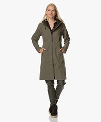Ilse Jacobsen Long Softshell Raincoat Rain37L Coat - Army 