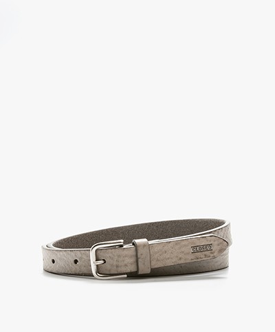 Closed Thin Leather Belt - Dryed Reed