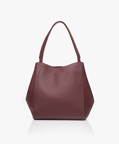 Filippa K Shelby Bucket Leather Bag - Bordeaux