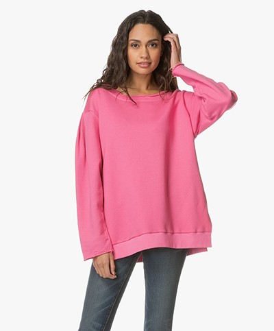 Fine Edge Oversized Sweatshirt in Cotton - Chateau Rose