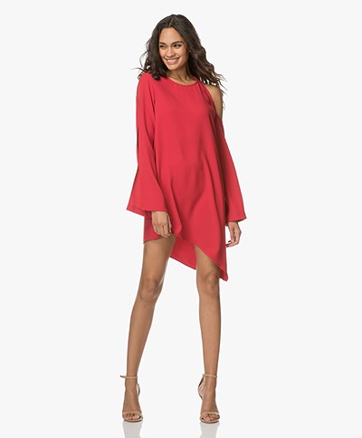 IRO Awati Asymmetric Mini Dress - Poppy Red