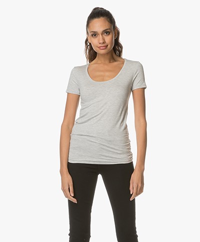 Majestic Soft Touch Jersey T-shirt - Light Grey Melange
