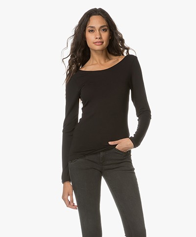 Majestic Supersoft Low Back Long Sleeve - Black 
