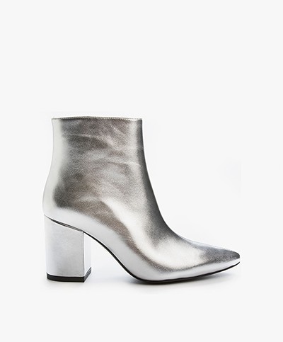 ANINE BING Natalie Leather Boot - Silver