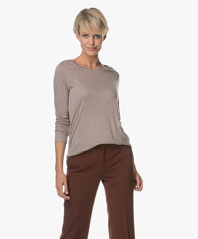 Repeat Modal and Cashmere Long Sleeve - Stone