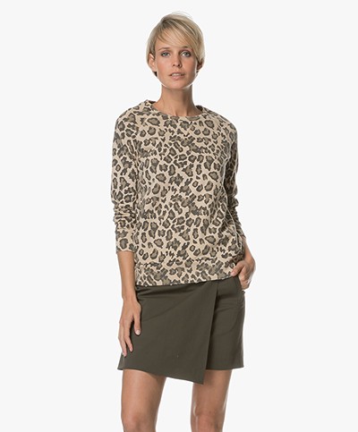 Ragdoll LA Distressed Leopard Sweatshirt - Faded Leopard 