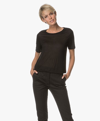 Repeat Modal and Cashmere T-shirt - Black