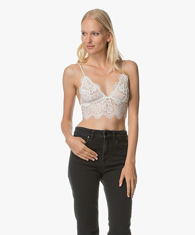 ANINE BING Floral Lace Bralette - White