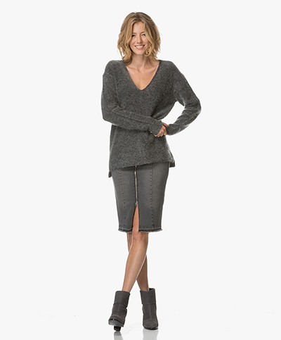 By Malene Birger Aminis Mohair Trui - Donkergrijs Mêlee