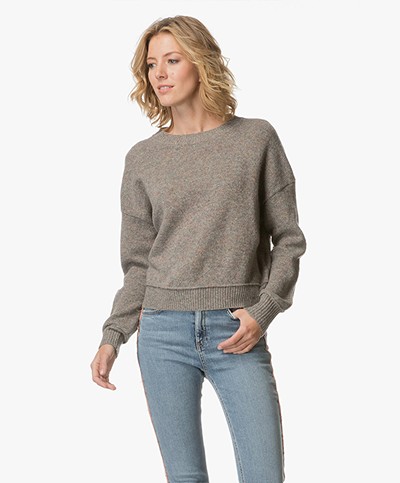 Filippa K Cropped Lambswool Pullover - Taupe Mêlee