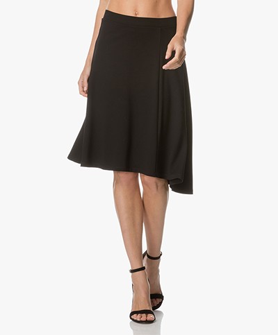 Filippa K Side Drape Jersey Skirt - Black