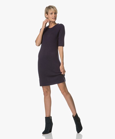 Repeat Wool and Cashmere Dress - Dark Blue