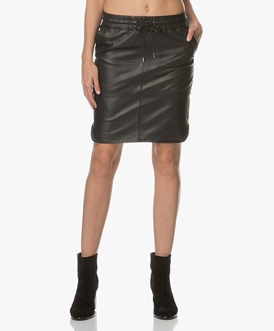 BY-BAR Sporty Leather Skirt - Black