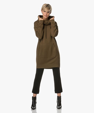Drykorn Cenia Long Hooded Sweater - Khaki 
