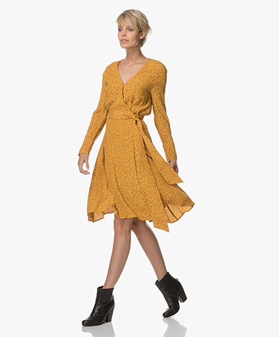 Marie Sixtine Cleophe Dotty Wrap Dress - Yellow