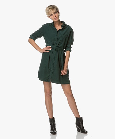 Marie Sixtine Cyprien Corduroy Shirt Dress - Green