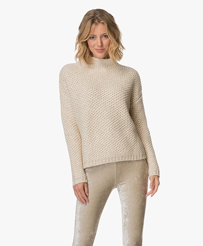 HUGO Safine Alpaca Turtleneck Sweater - Natural