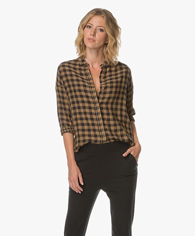 Indi & Cold Double Weaved Plaid Shirt - Navy