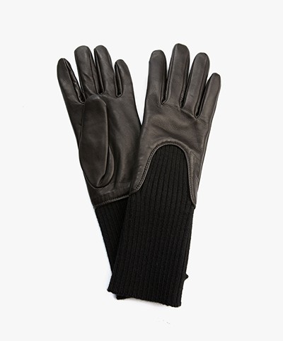 Filippa K Wool Rib Handschoenen - Zwart