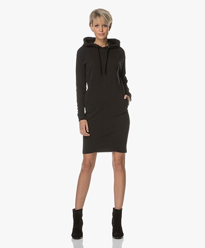 BY-BAR Hooded Sweater Dress - Off Black
