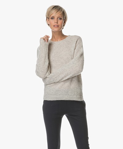 BY-BAR Moss Pullover with Mohair - Grey Melange