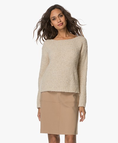 BY-BAR Bella Knitted Pullover with Lurex - Stone
