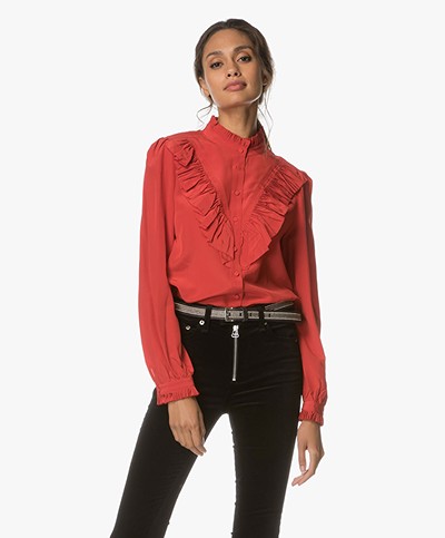 Zadig et Voltaire Taccora Deluxe Blouse in Silk - Red