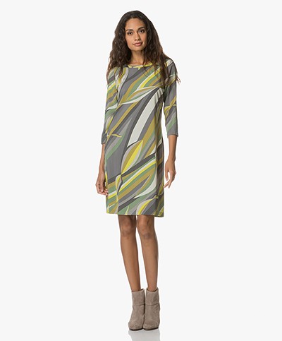 Kyra & Ko Ester Dress with Absract Print - Green/Multicolored