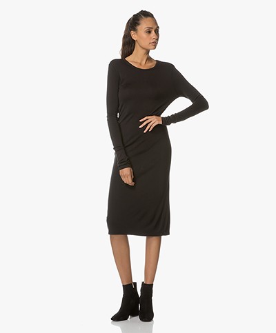 Majestic Filatures Jersey Dress with Cut-out - Black