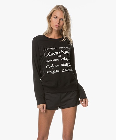 Calvin Klein Heritage Logo Sweater - Zwart