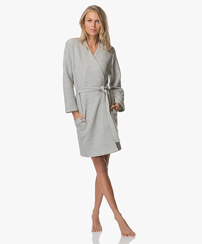 Calvin Klein Ottoman Rib Jersey Robe - Grey Heather 