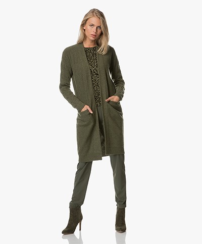 Josephine & Co Andries Long Open Cardigan - Army Green