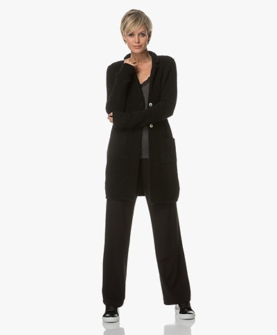 Belluna Peroni Blazer Cardigan in Merino Wool Blend - Black