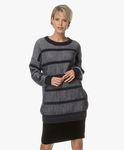 Marie Sixtine Calvin Long Sweater with Cashmere - Blue