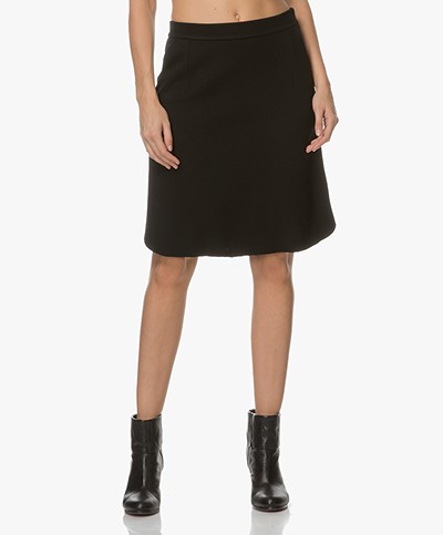 Majestic Double Jersey A-line Skirt - Black