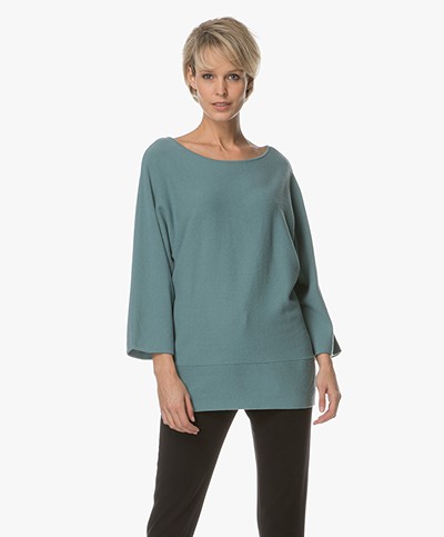 no man's land Wool and Cashmere Pullover - Lagoon