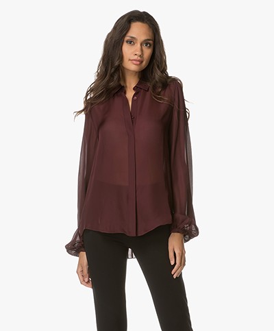 FWSS Liv Silk Blouse with Pleating - Winetasting