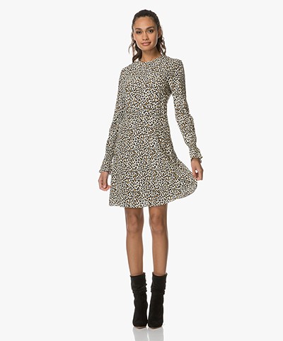 FWSS Solveig Leopard Printed Dress - Cadmium Yellow/Beige