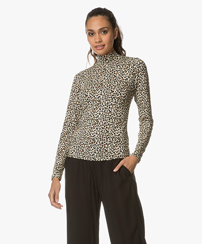 FWSS Stay Positive Shirt Leopard Print - Cadmium Yellow/Beige