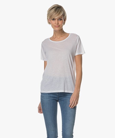 Denham Canel T-shirt with Silk - Optic White