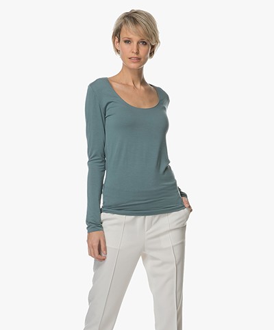 Majestic Long Sleeve with Round Neck - Blue Corse