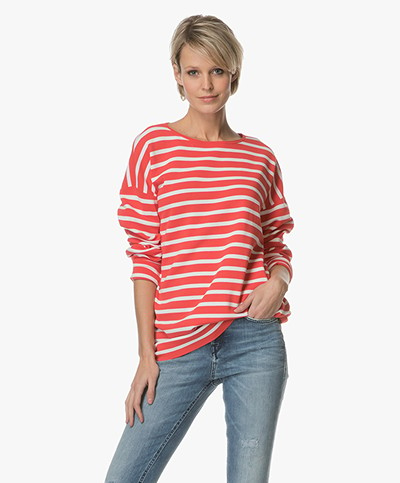 Drykorn Florrie Striped Sweater - Red/White