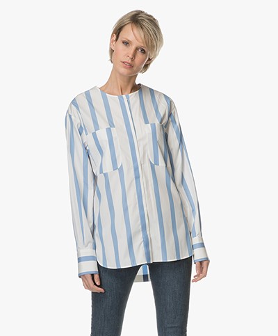 Sportmax Tequila Striped Blouse - Blue/Off-white