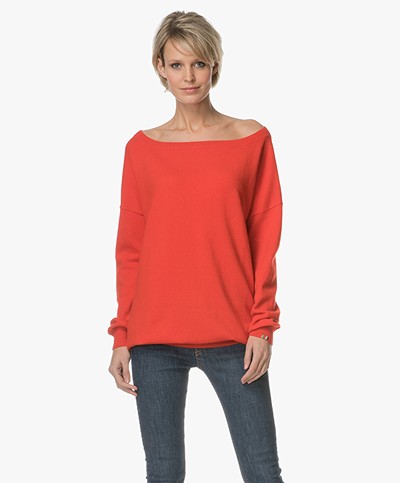 extreme cashmere N°59 Cashmere Boothals Trui - Tomato