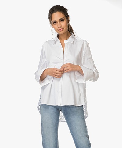 FWSS  Britt Blouse with Lace - Bright White