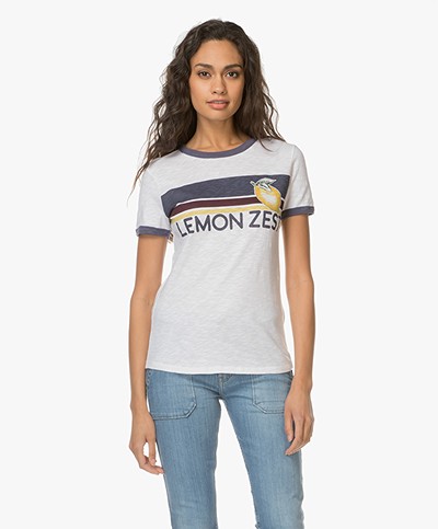ba&sh Blind Lemon Zest T-shirt in Katoen - Wit