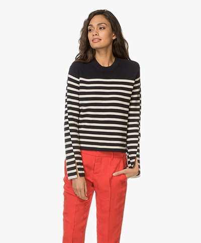 Zadig & Voltaire Delly Striped Pullover - Navy/Off-white