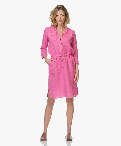 LaSalle Linen Shirt Dress - Pink