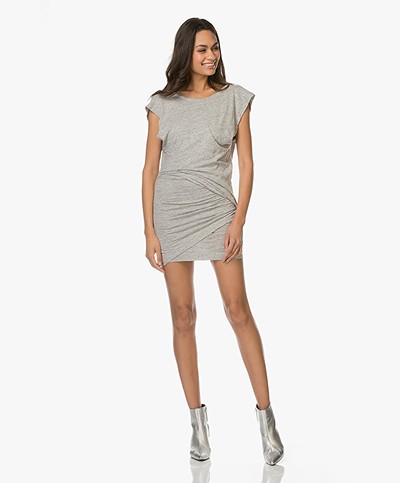 IRO Balea Jersey Dress with Unique Pleats - Light Grey