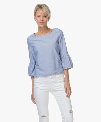Josephine & Co Lenita Blouse with Ruffle Sleeves - Jeans